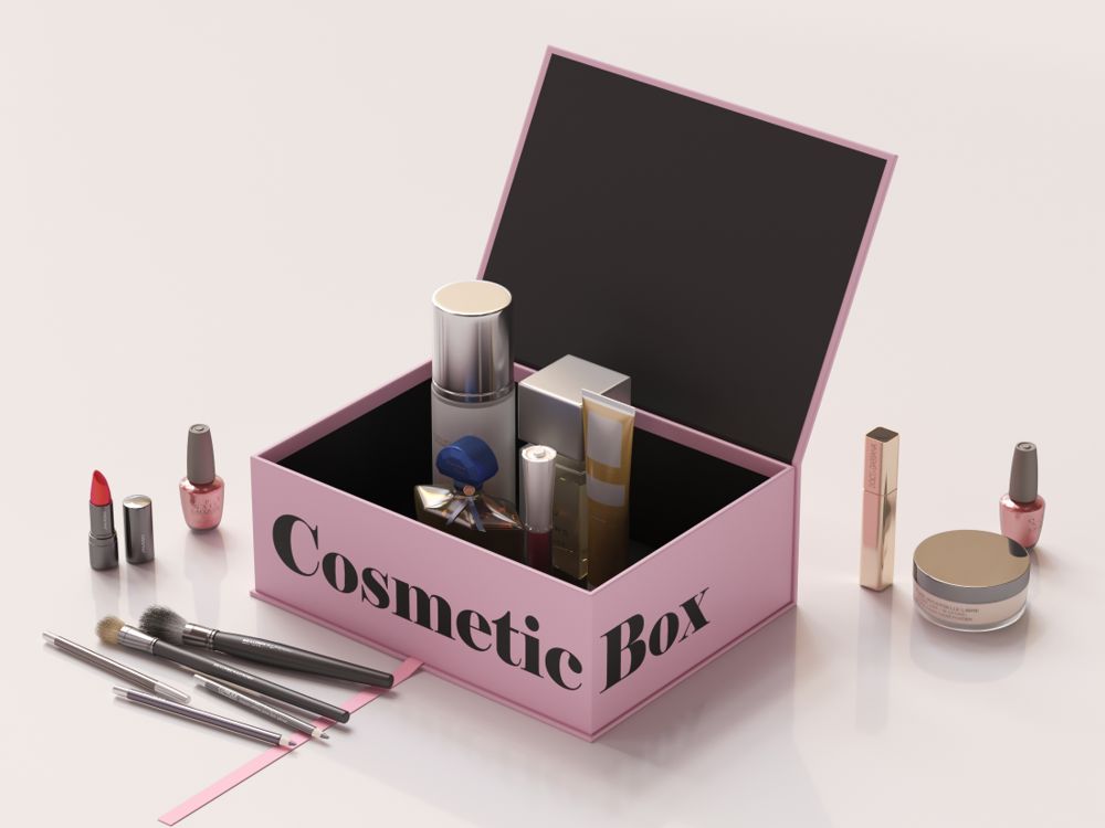 Hinged flip lid box open view
